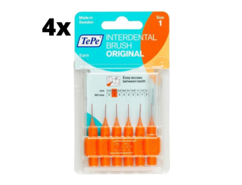 TePe Ragers Oranje 0,45mm - 4 x 6 stuks - Voordeelverpakking