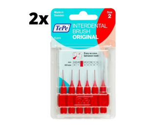 TePe Ragers Rood 0,5mm - 2 x 6 stuks - Voordeelverpakking