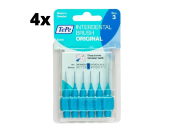 TePe Ragers Blauw 0,6mm - 4 x 6 stuks - Voordeelverpakking