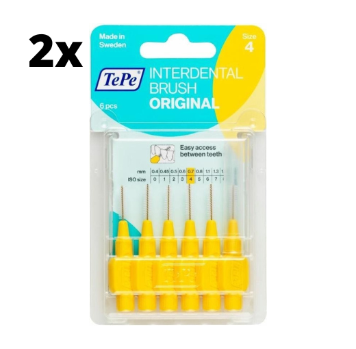 TePe Ragers Geel 0,7mm - 2 x 6 stuks - Voordeelverpakking