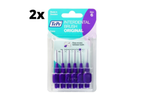 TePe Ragers Paars 1,1mm - 2 x 6 stuks - Voordeelverpakking