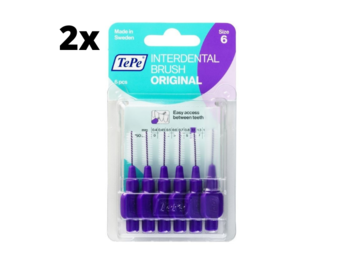 TePe Ragers Paars 1,1mm - 2 x 6 stuks - Voordeelverpakking