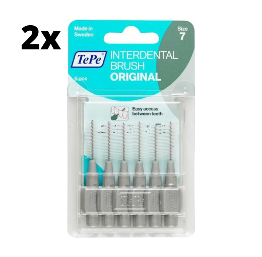 TePe Ragers Grijs 1,3mm - 2 x 6 stuks - Voordeelverpakking