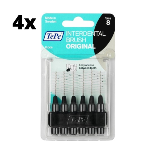 TePe Ragers Zwart 1,5mm - 4 x 6 stuks - Voordeelverpakking