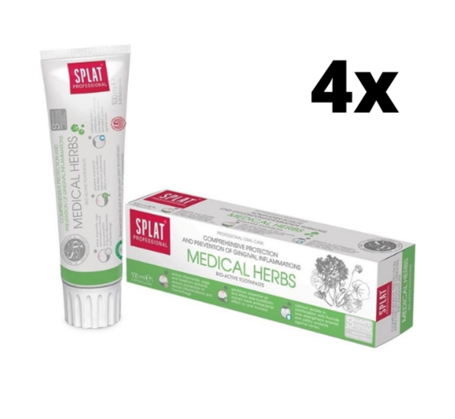 Splat Professional Medical Herbs Tandpasta - 4 x 100 ml - Voordeelverpakking