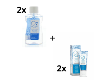 O7 Active Mondverzorging Pakket - 2x Whitening Tandpasta & 2x Mondwater
