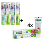 GUM Kids 3-6 jaar Voordeelpakket - 4x Tandpasta 50 ml + 4x Tandenborstel (groen/blauw)