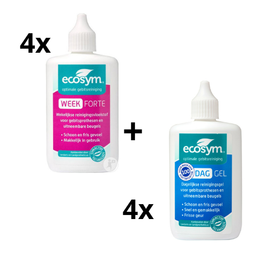4x Ecosym Weekbehandeling + 4x Dagbehandeling gel - 8x 100 ml