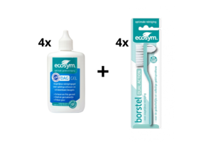 Ecosym Dagbehandeling Voordeelverpakking - 4x Gel 100ml + 4x Gebitsborstel
