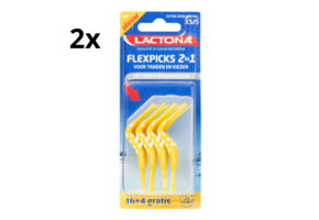 Lactona FlexPicks 2in1 XS/S Geel in blister - 2 x 20 stuks - Voordeelverpakking
