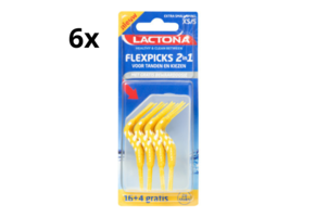 Lactona FlexPicks 2in1 XS/S Geel in blister - 6 x 20 stuks - Voordeelverpakking