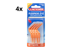 Lactona FlexPicks 2in1 M/L Oranje in blister - 4 x 20 stuks - Voordeelverpakking