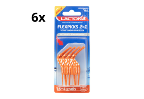 Lactona FlexPicks 2in1 M/L Oranje in blister - 6 x 20 stuks - Voordeelverpakking
