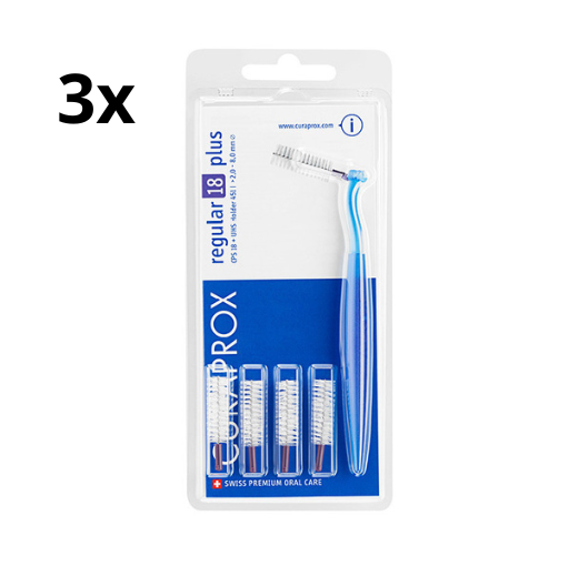 3x Curaprox ragers met houder CPS 18 regular plus - Voordeelverpakking