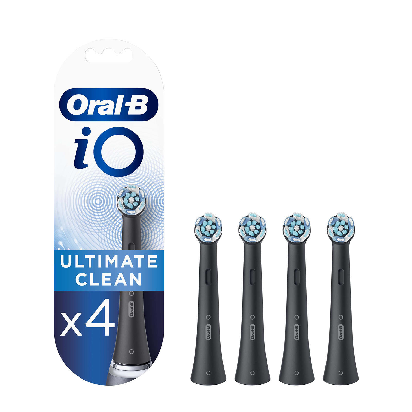Oral-B iO Ultimate Clean - Opzetborstels - Zwart - 4 Stuks