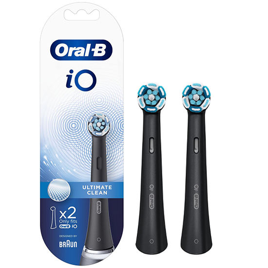 Oral-B iO Ultimate Clean - Opzetborstels - Zwart - 2 Stuks