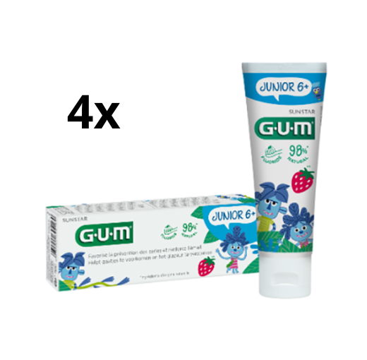 GUM Junior Tandpasta (6-12 jaar) - 4 x 50 ml - Voordeelverpakking