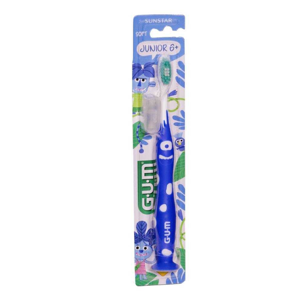 8 x GUM Junior Tandenborstel (6-12 jaar) Blauw