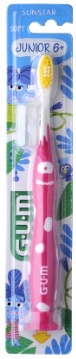 4 x GUM Junior Tandenborstel (6-12 jaar) Roze/Geel
