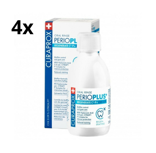 Curaprox Perio Plus Regenerate CHX 0.09% Mondwater - 4 x 200 ml - Voordeelverpakking