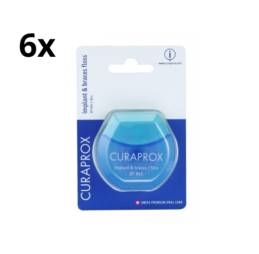 Curaprox DF 845 implant & braces Flosdraad - 6x 50 stuks - Voordeelverpakking