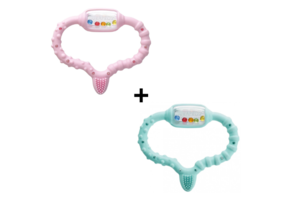 2x Curaprox Bijtring - Roze & Turquoise