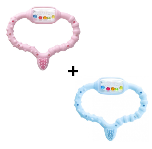 2x Curaprox Bijtring - Roze & Blauw