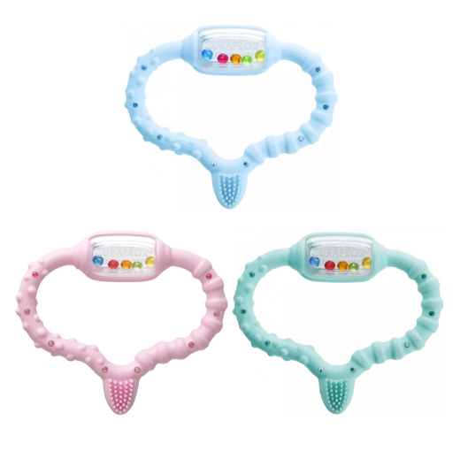 3x Curaprox Bijtring - Roze, Blauw en Turquoise