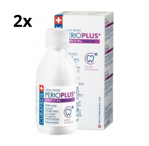 Curaprox Perio Plus Forte CHX 0.20 Mondspoeling - 2 x 200 ml - Voordeelverpakking