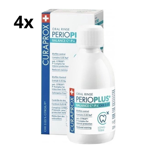 Curaprox Perio Plus Balance CHX 0.05 Mondspoeling - 4 x 200 ml - Voordeelverpakking