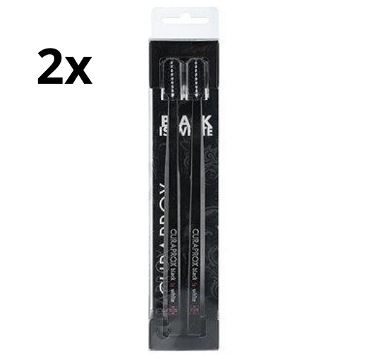 2x Curaprox CS 5460 Black is White Duo Tandenborstels - zwart/zwart