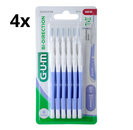 4x GUM Bi-Direction 0.6 mm Lila - 6 stuks