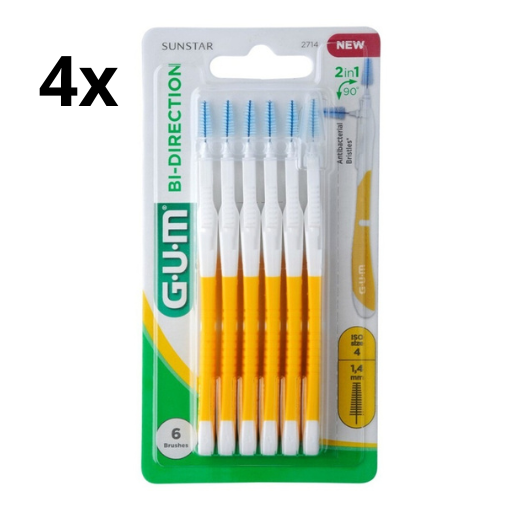 4x GUM Bi-Direction 1.4 mm Geel - 6 stuks
