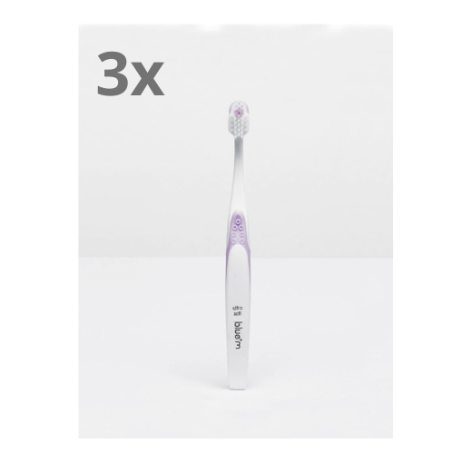 Bluem Kids Ultrazacht Tandenborstel - Lila roze - 3 stuks