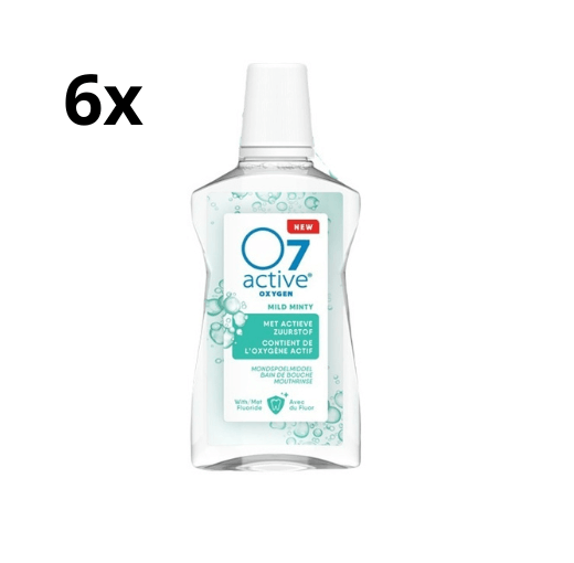 O7 Active Mondspoelmiddel Mild Minty - 6 x 500 ml - Voordeelverpakking