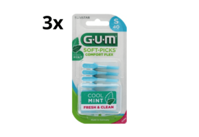 GUM Soft-Picks Comfort Flex Cool Mint Small - 3 x 40 stuks - Voordeelverpakking