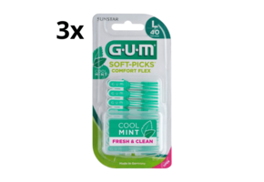 GUM Soft-Picks Comfort Flex Cool Mint Large - 3 x 40 stuks - Voordeelverpakking