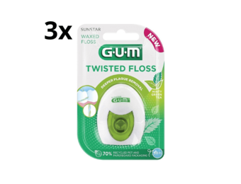 GUM Twisted Floss Tandzijde - 3 x 30 meter - Voordeelverpakking