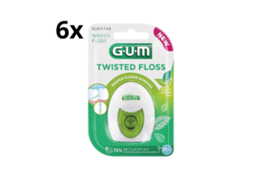 GUM Twisted Floss Tandzijde - 6 x 30 meter - Voordeelverpakking