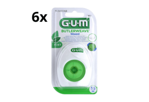 GUM Butlerweave Waxed Tandzijde Mint - 6 x 55 meter - Voordeelverpakking