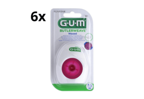 GUM Waxed Butlerweave Tandzijde - 6 x 55 meter - Voordeelverpakking