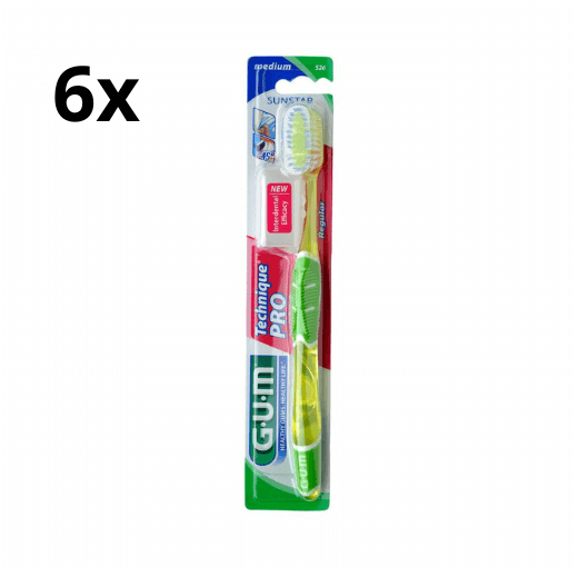 6x GUM Technique Pro Tandenborstel Medium - Voordeelverpakking