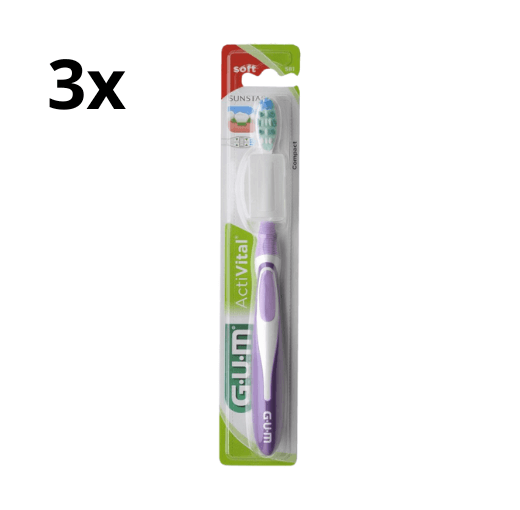 3x GUM ActiVital Tandenborstel Soft - Voordeelverpakking