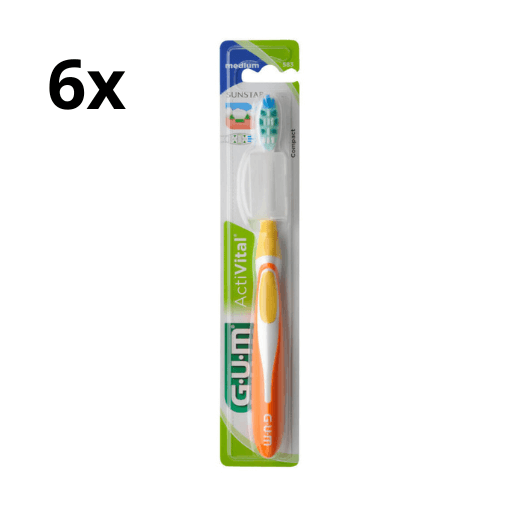 6x GUM ActiVital Tandenborstel Medium - Voordeelverpakking