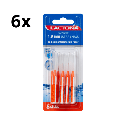 Lactona Ragers EasyGrip Recht Ultra Small 1.9mm Oranje - 6 x 6 stuks - Voordeelverpakking