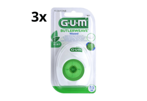 Gum Butterweave Waxed Mint -3x 55 m - Flosdraad - Voordeelverpakking