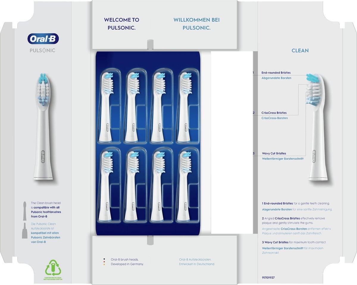 Oral-B Opzetborstels Pulsonic Clean | 8 stuks