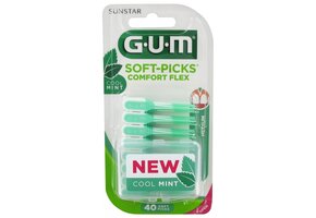 4x GUM Soft-Picks Comfort Flex Mint Medium 40 stuks