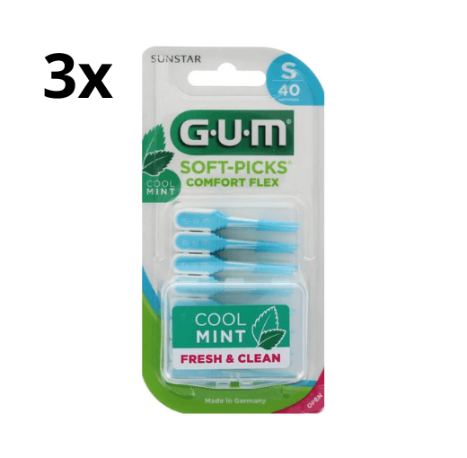 3x GUM Soft-Picks Comfort Flex Mint Small 40 stuks