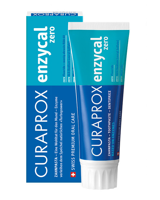 4x Curaprox Tandpasta Enzycal Zero Fluoride 75 ml